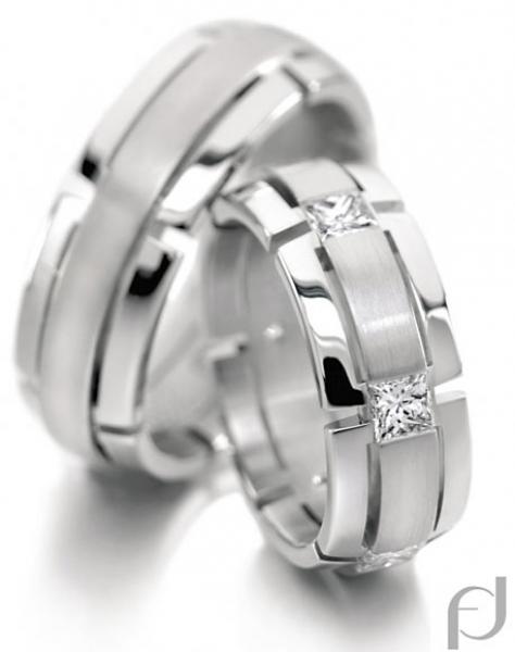 Trauringe Weissgold von Furrer Jacot 71-81710 + 71-26710